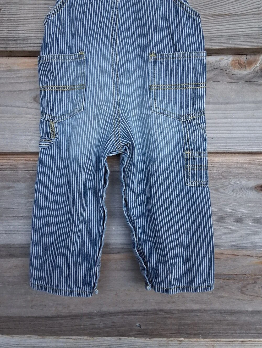 Vintage Osh Kosh B'gosh Vestbak Railroad Stripe Denim Overalls